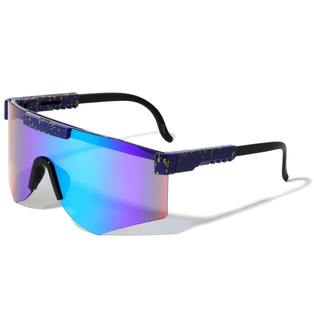 Sunglasses Sport Fishing Beach Shades UV400 Mirrored Lens‎ Wrap Cover Face Gafas